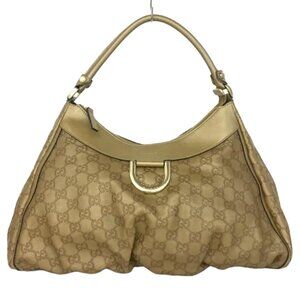 GUCCI Abbey GUCCISsima GG Logo  D-Ring Leather Shoulder Tote Bag Gold